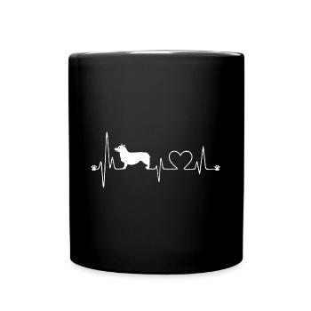 Swedish Vallhund Heart Pulse - Full Colour Mug - black - Front