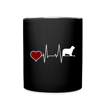 Bergame Berger Chien Maman Battement de cœur - Mug uni - noir - Devant