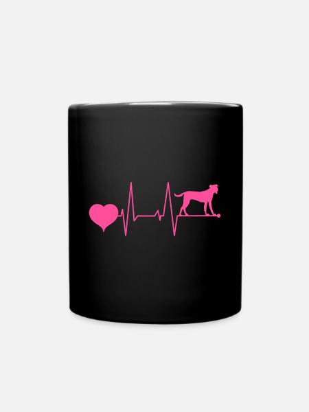 Bardino Majorero Canario Mom Herzschlag Pink - Tasse einfarbig - Schwarz