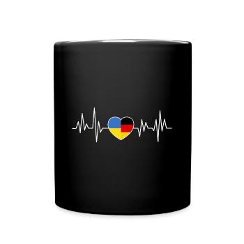 Ukraine Deutschland Flagge Zwei Länder - Tasse einfarbig - Schwarz - Vorne
