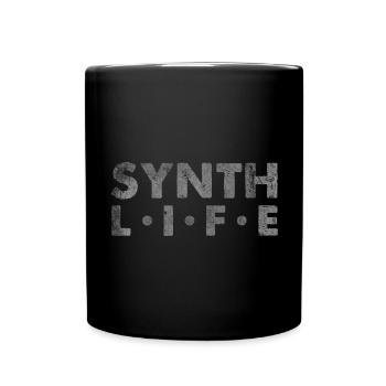 Synth Life Halftone Remix - Tasse einfarbig - Schwarz - Vorne