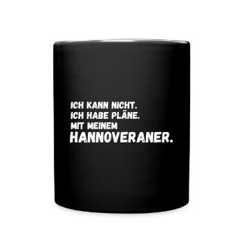 Pferd Reitsport Reiten Pferdesport Hannoveraner - Tasse einfarbig - Schwarz - Vorne