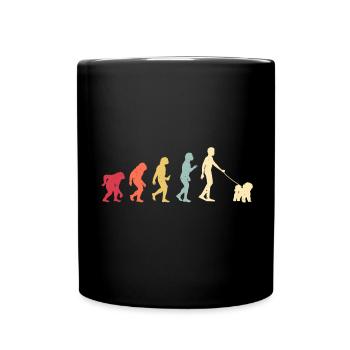 Bologneser Hund - Tasse einfarbig - Schwarz - Vorne