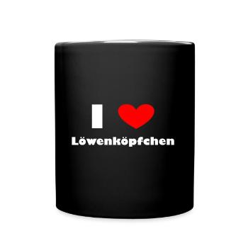 Löwenköpfchen - Tasse einfarbig - Schwarz - Vorne
