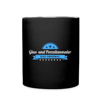 Glas- Porzellanmaler Design für stolze Handwerker - Tasse einfarbig - Schwarz - Vorne