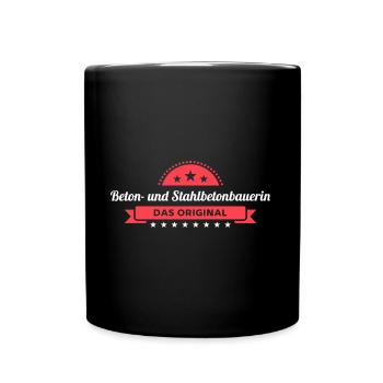 Beton- und Stahlbetonbauerin Design für Handwerker - Tasse einfarbig - Schwarz - Vorne