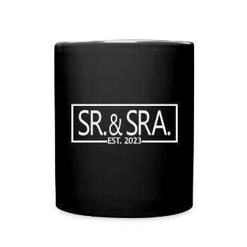 Sr. & Sra. Est. 2023 - Hochzeitsgeschenk für Männer & Frauen - Tasse einfarbig - Schwarz - Vorne