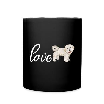 Maltipoo Hund - Tasse einfarbig - Schwarz - Vorne
