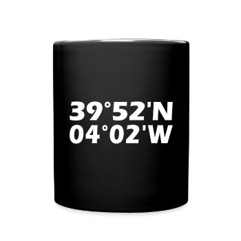 Toledo Koordinaten - Tasse einfarbig - Schwarz - Vorne