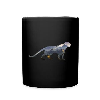 Schneeleopard - Tasse einfarbig - Schwarz - Vorne