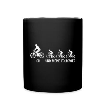 Ich und meine follower bycycle - Tasse einfarbig - Schwarz - Vorne
