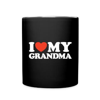 I love my grandma heart shirt - Full Colour Mug - black - Front