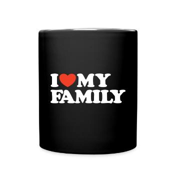 I love my family heart shirt - Full Colour Mug - black - Front