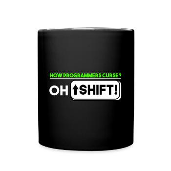 Programming - How programmers curse Oh shift - Full Colour Mug - black - Front