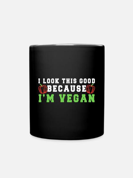 Vegan Fleischlos Tierlieb & Veganer - Tasse einfarbig - Schwarz
