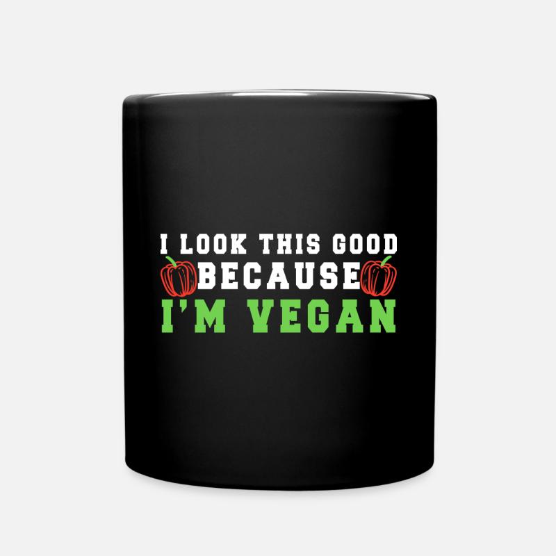 Vegan Fleischlos Tierlieb & Veganer - Tasse einfarbig - Schwarz