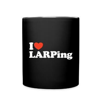 I love LARPing Heart Shirt - Full Colour Mug - black - Front