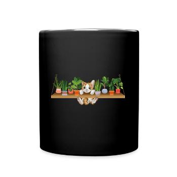 Propriétaire de plante de chaton espiègle - Mug uni - noir - Devant