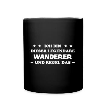 Wanderer Outdoor Lustiger Spruch Wandern Geschenk - Tasse einfarbig - Schwarz - Vorne