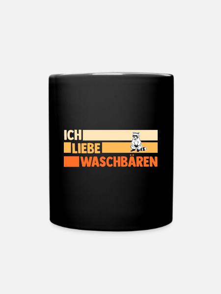 Tiermotiv Waschbär - Tasse einfarbig - Schwarz