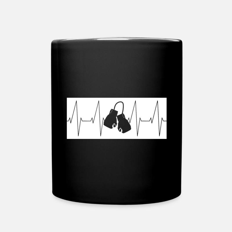 Herzschlag Boxen Kickboxen MMA - Tasse einfarbig - Schwarz