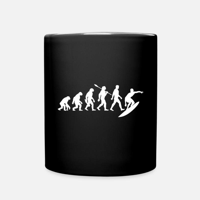 Evolution Surfer - Surfen - Surfbrett - Tasse einfarbig - Schwarz