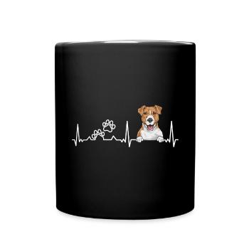 Jack Russell Terrier - Tasse einfarbig - Schwarz - Vorne
