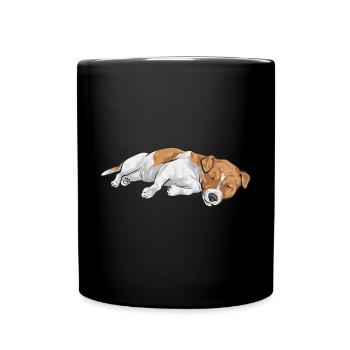 Jack Russell Terrier - Tasse einfarbig - Schwarz - Vorne