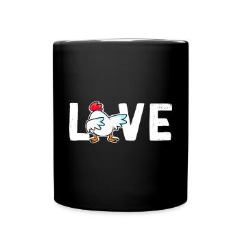 LOVE Chicken Dab dabbing Chicken Funny Chickens - Mug uni - noir - Devant