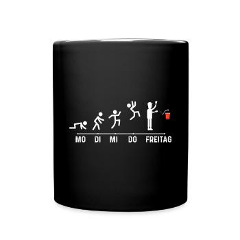 Party Bier Bierpong Beer Pong - Tasse einfarbig - Schwarz - Vorne