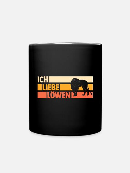 Löwe Löwen - Tasse einfarbig - Schwarz