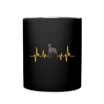 Italienischer Windspiel Windhund Hunde - Tasse einfarbig - Schwarz - Vorne
