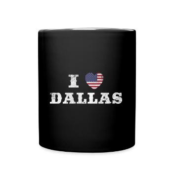 Dallas Heart Design for Proud Dallasans - Full Colour Mug - black - Front