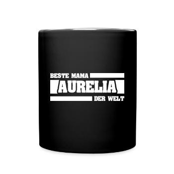 Geschenk für Aurelia - Tasse einfarbig - Schwarz - Vorne