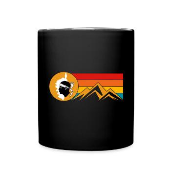 Insel Corsica mit Sonnenuntergang und Berge - Tasse einfarbig - Schwarz - Vorne