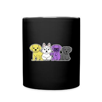 Non-binary flag dog design for proud Enbys - Full Colour Mug - black - Front