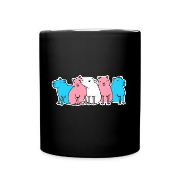 Trans Flag Capybara Design for Trans People - Full Colour Mug - black - Front