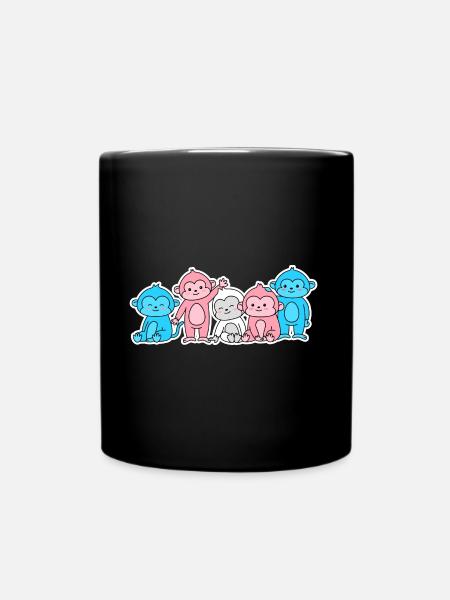 Trans-Flaggen-Affe Design für Trans-Menschen - Tasse einfarbig - Schwarz