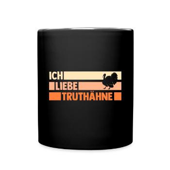 Truthuhn Truthahn - Tasse einfarbig - Schwarz - Vorne