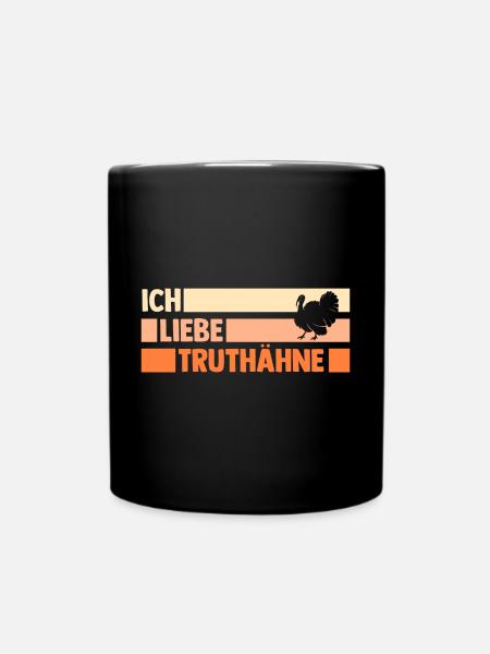 Truthuhn Truthahn - Tasse einfarbig - Schwarz
