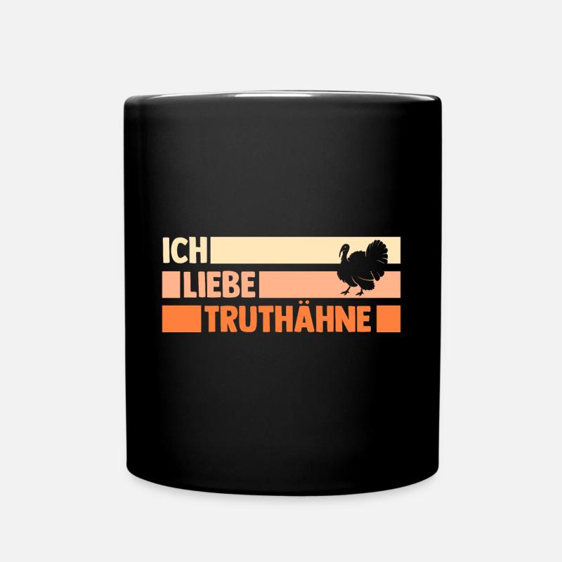 Truthuhn Truthahn - Tasse einfarbig - Schwarz