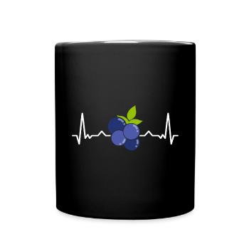 Heidelbeere Frucht Blaubeere - Tasse einfarbig - Schwarz - Vorne