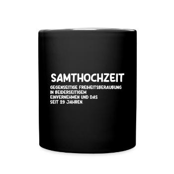 Ehe Samthochzeit 29 Jahre Verheiratet Hochzeitstag - Tasse einfarbig - Schwarz - Vorne