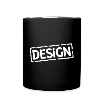 Design Stempel Druck - Tasse einfarbig - Schwarz - Vorne