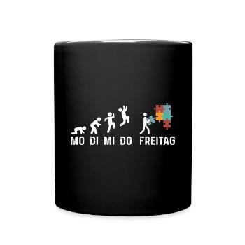 Puzzlefan Puzzler Puzzleteile Puzzle - Tasse einfarbig - Schwarz - Vorne