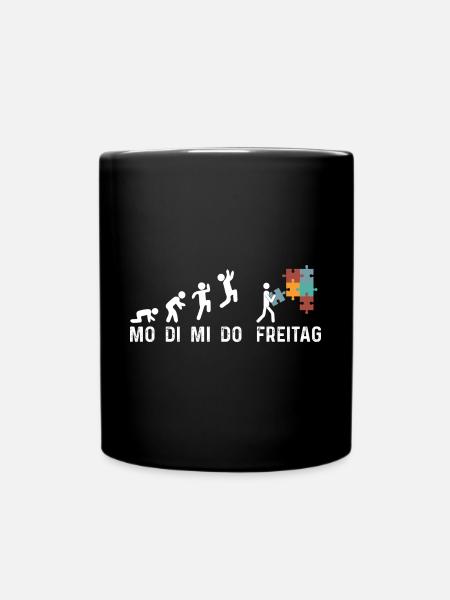 Puzzlefan Puzzler Puzzleteile Puzzle - Tasse einfarbig - Schwarz