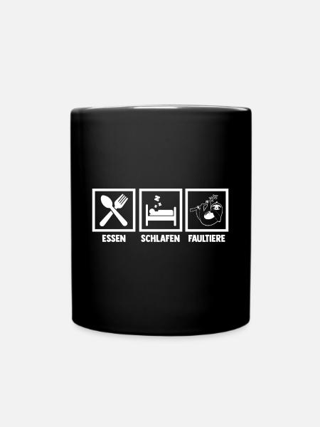 Faultier - Tasse einfarbig - Schwarz