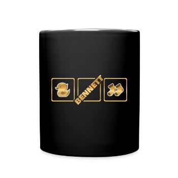 Bennett als Geburt - Tasse einfarbig - Schwarz - Vorne