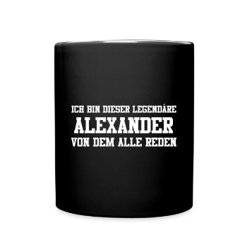 Alexander Name Design - Tasse einfarbig - Schwarz - Vorne