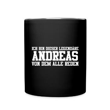 Andreas Name Design - Tasse einfarbig - Schwarz - Vorne